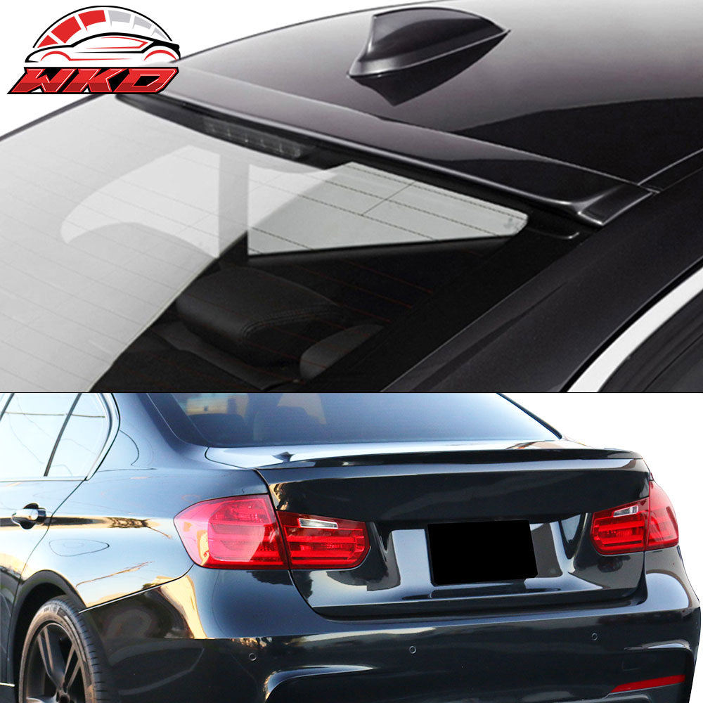 Fits 12-18 BMW 3 Series F30 Sedan Performance Trunk Spoiler + AC Roof Spoiler