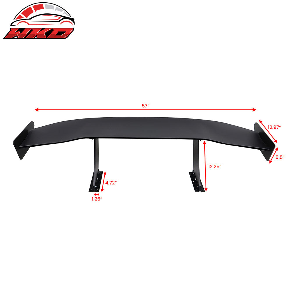 Universal 57" GT Trunk Spoiler Adjustable Rear Racing Wing (V4A Leg + V4A Plate)