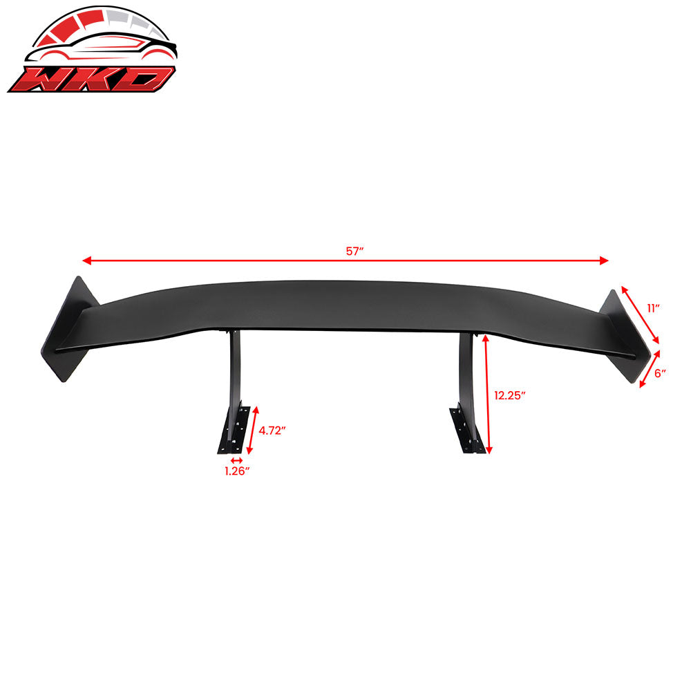 Universal 57" GT Trunk Spoiler Adjustable Rear Racing Wing (V4A Leg + V4C Plate)
