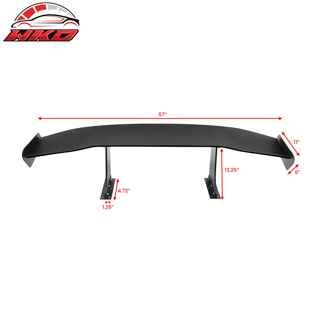Universal 57" GT Trunk Spoiler Adjustable Rear Racing Wing (V4C Leg + V4C Plate)