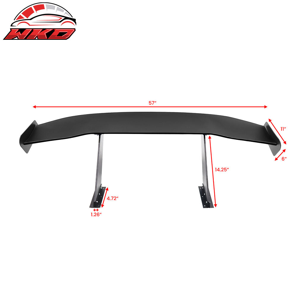 Universal 57" GT Trunk Spoiler Adjustable Rear Racing Wing (V4D Leg + V4C Plate)
