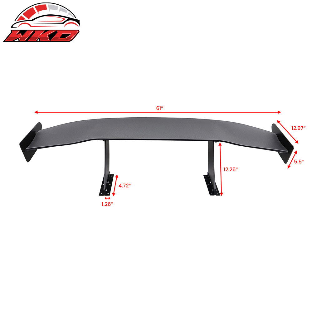 Universal 61" GT Trunk Spoiler Adjustable Rear Racing Wing (V4A Leg + V4A Plate)