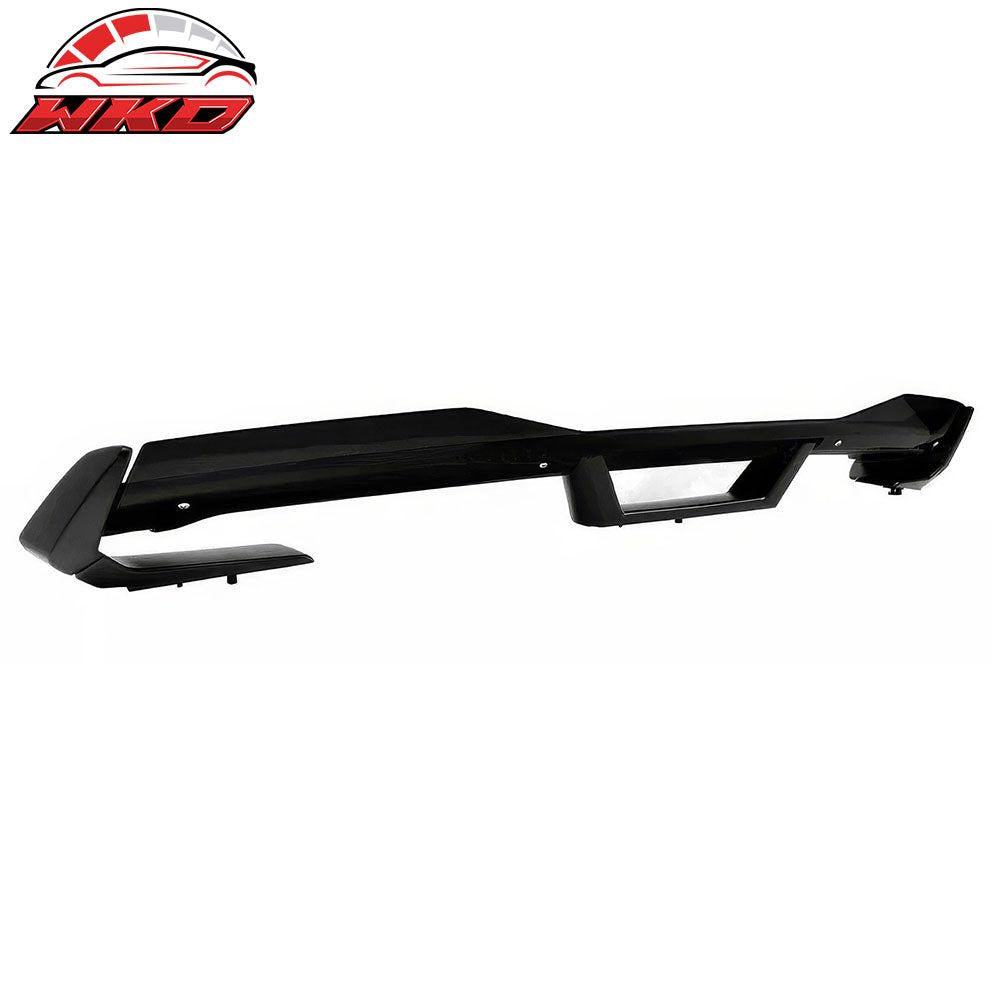Fits 24-26 Ford Mustang Dark Horse Matte Black Trunk Spoiler W/ Gurney Glap ABS