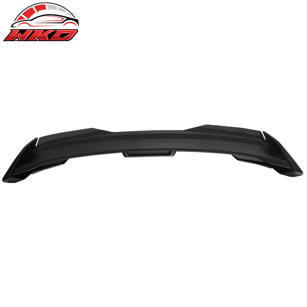 Fits 24-26 Ford Mustang Dark Horse Matte Black Trunk Spoiler W/ Gurney Glap ABS