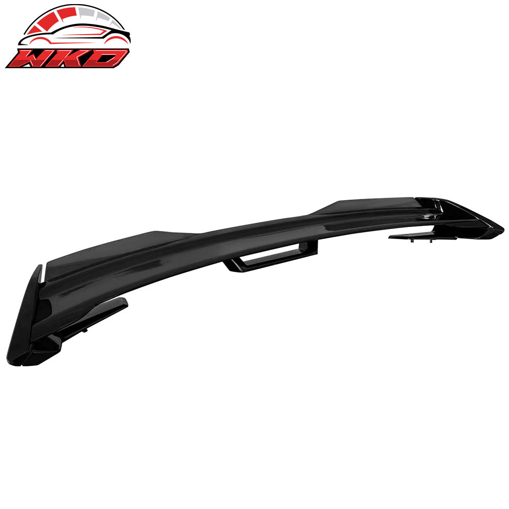 Fits 24-26 Ford Mustang Dark Horse Gloss Black Trunk Spoiler W/ Gurney Glap ABS