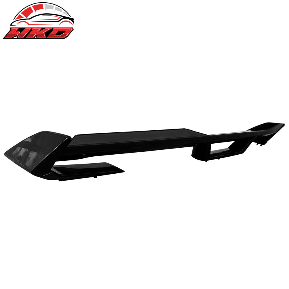 Fits 24-26 Ford Mustang Dark Horse Gloss Black Trunk Spoiler W/ Gurney Glap ABS