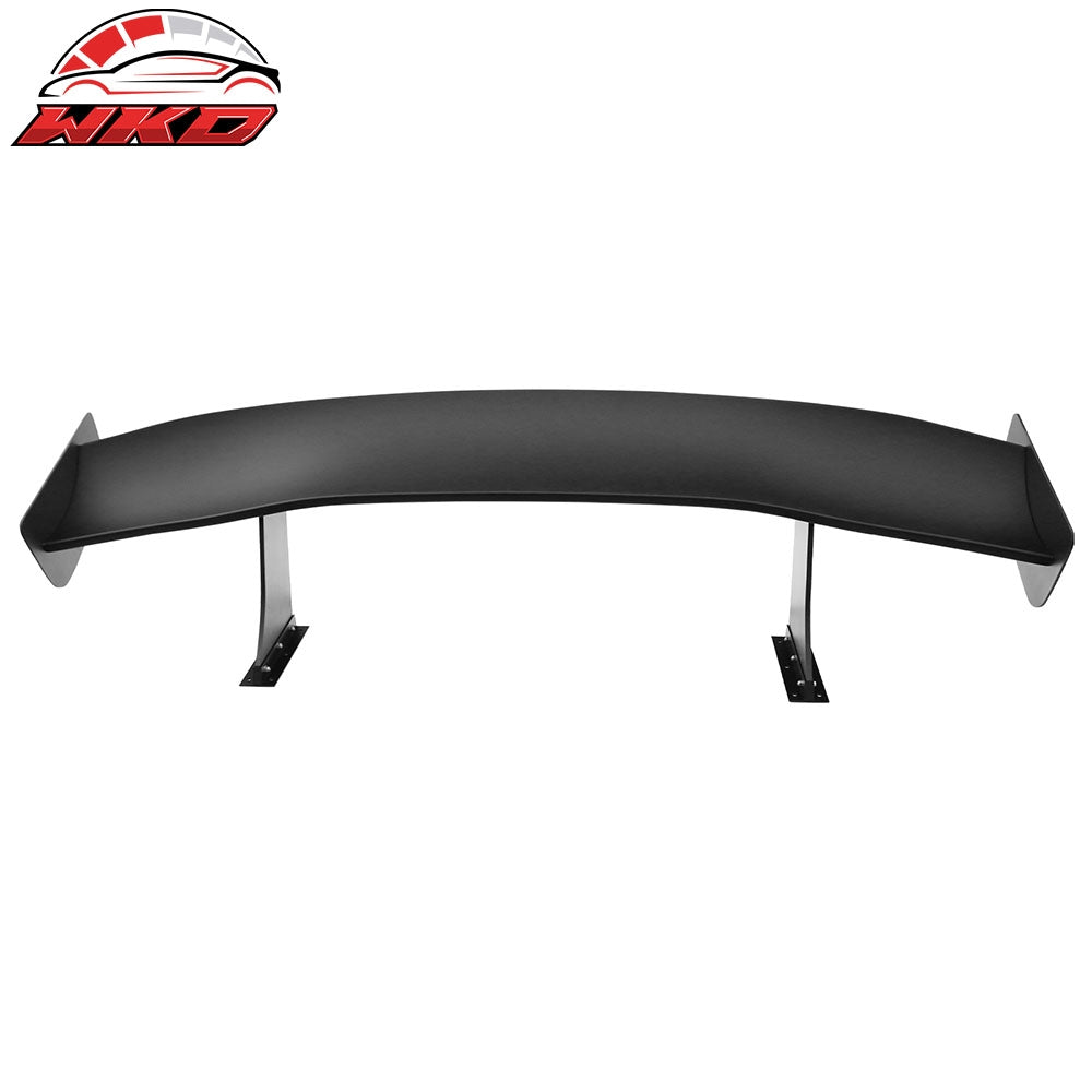 67" GTC300 Style Trunk Spoiler Rear Racing Wing (V4C Leg + Side Plate) | Wholesale GTC300 67'' Style Spoiler Blade + Side Plates; <br> V1 Style Leg Brackets; <br> V4C Style Spoiler Legs - Wikond Auto