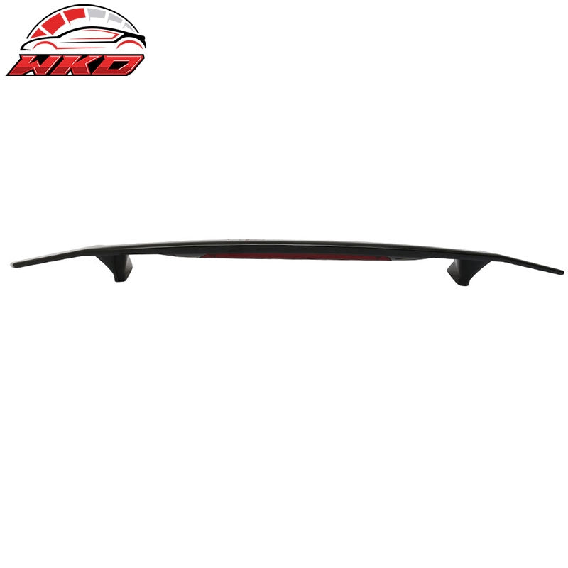 2 Post Universal Gloss Black Rear Trunk Spoiler Wing Lip w/ 3RD Brake Light ABS