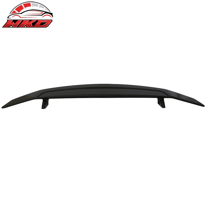 2 Post Universal Gloss Black Rear Trunk Spoiler Wing Lip w/ 3RD Brake Light ABS