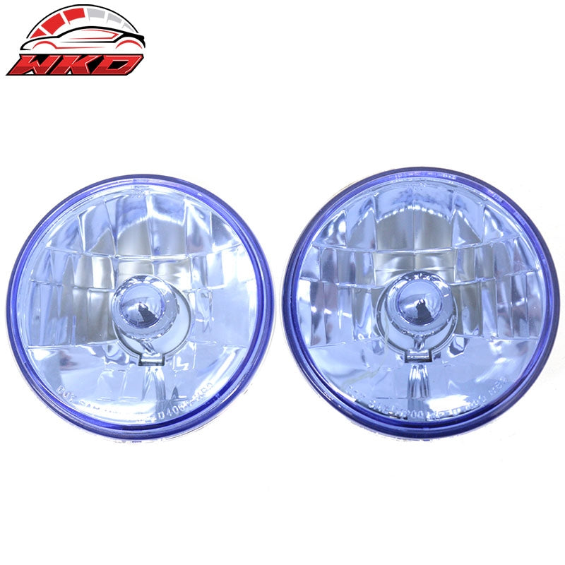 Fits Universal 5" Head Lights Blue Lamps Cover for H4 12V 55/60W Bulb 2PCS Set