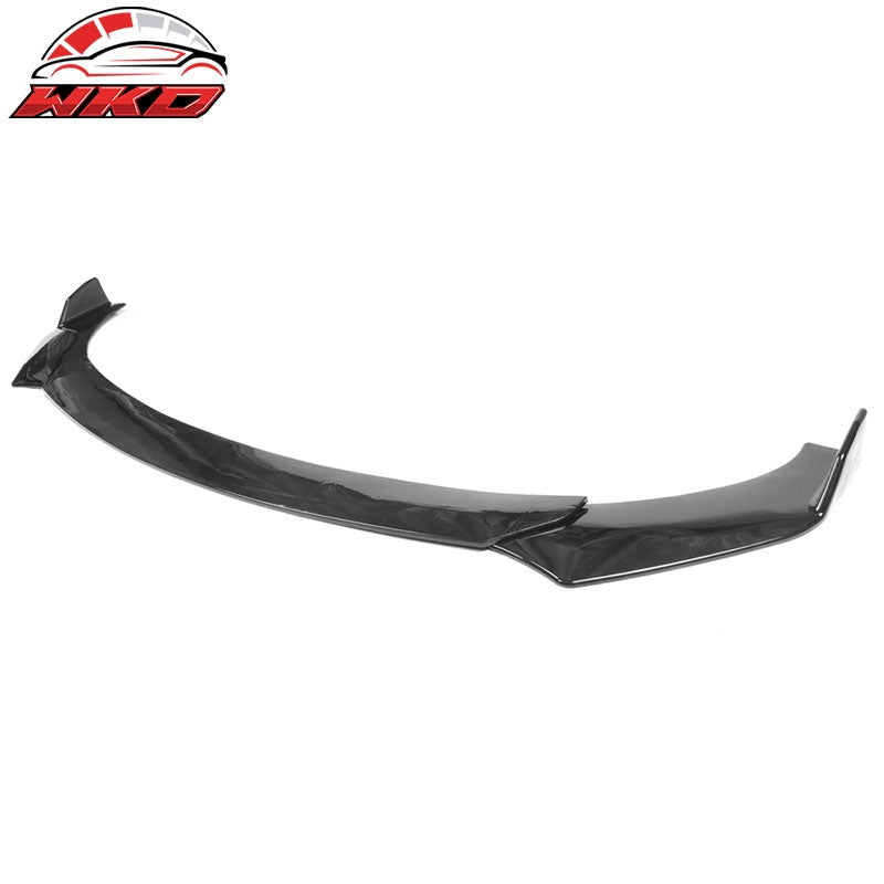 Universal 62"-66" Gloss Black A Style Front Bumper Lip + Strut Rods Carbon Fiber