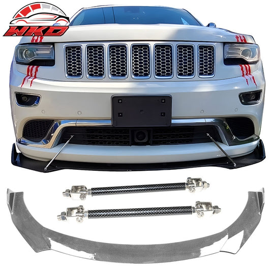 Wholesale Universal 62"-66" Adjustable A Front Bumper Lip Carbon Fiber Print + Strut Rod