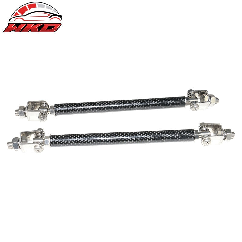 Universal 62"-66" Adjustable A Front Bumper Lip Carbon Fiber Print + Strut Rod