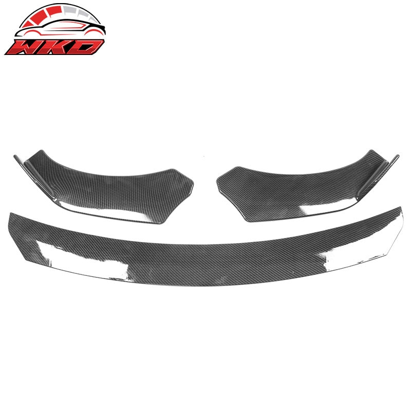 Universal 62"-66" Adjustable A Front Bumper Lip Carbon Fiber Print + Strut Rod