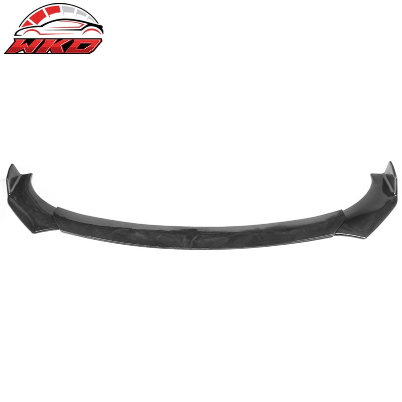 Universal 62"-66" Adjustable Front Bumper Lip A Style Gloss Black + Strut Rods