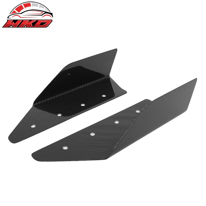 Universal Angle Style Black Side Skirts Rocker Panel Extension Dry Carbon Fiber