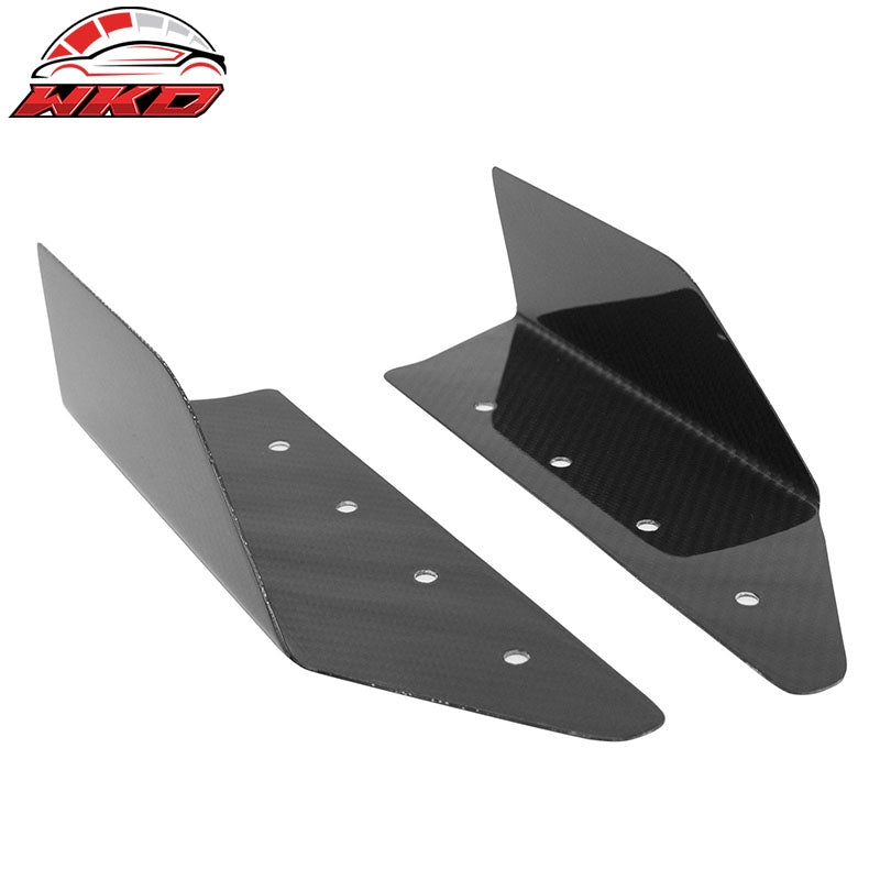 Universal Angle Style Black Side Skirts Rocker Panel Extension Dry Carbon Fiber