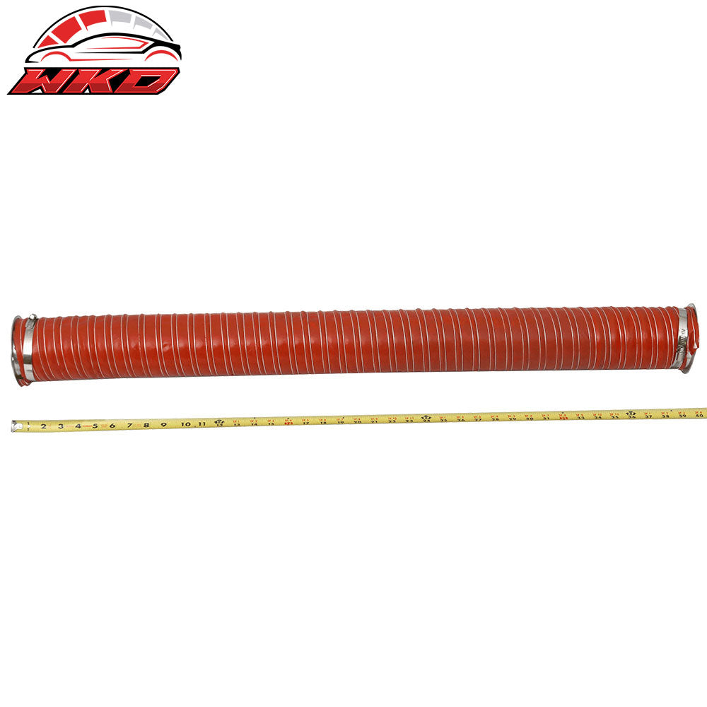 Universal Brake Cooling Dual Layer Insulation Hose W/ Flange 3.5 Inch 2 Pc