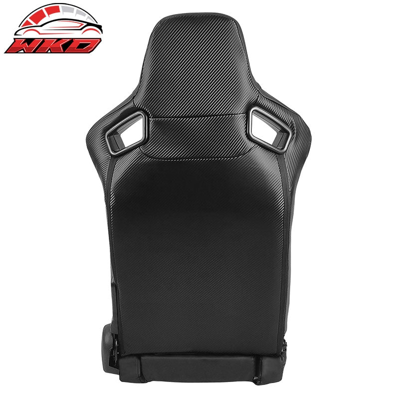 Wholesale Universal Reclinable Bucket Racing Seat Left Side Dual Sliders Black PU Leather - Wikond Auto