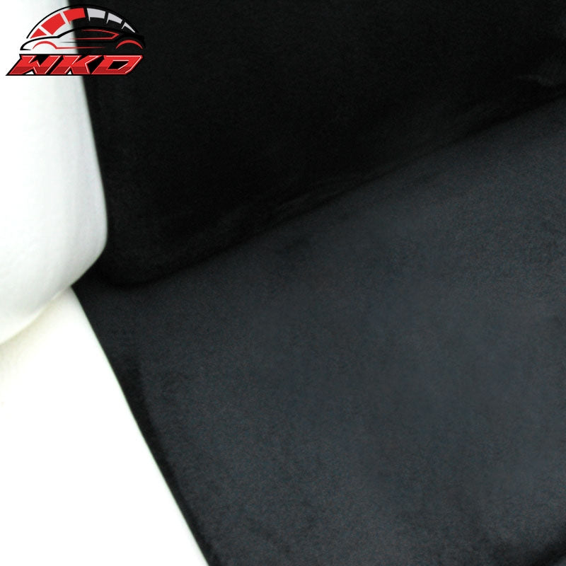 Reclinable Bucket Racing Seat Right Dual Slider White Black Suede