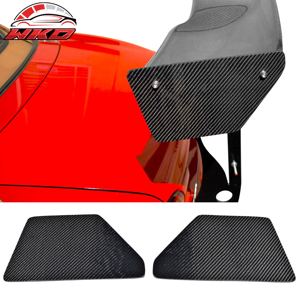 V2 Universal GT Trunk Spoiler Wing Side Plate Add On- Carbon Fiber CF