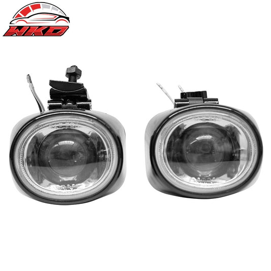 Wholesale Universal RH LH Front Bumper Driving Fog Lights Lamps Black Housing W/Clear Lens - Wikond Auto