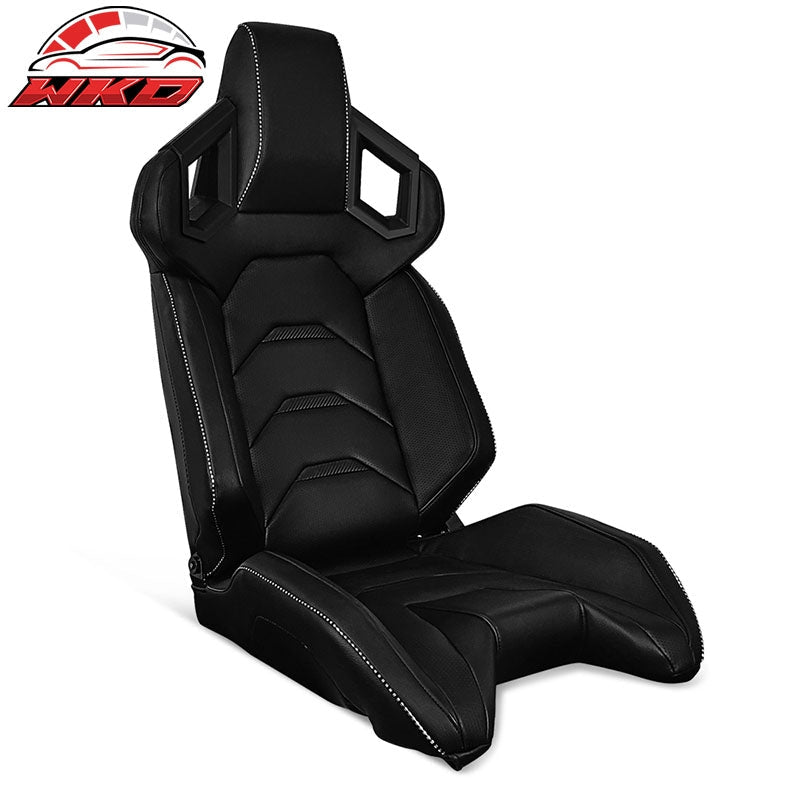 Wholesale Universal Reclinable Racing Seat Right Side Dual Sliders Black PU&Carbon Leather