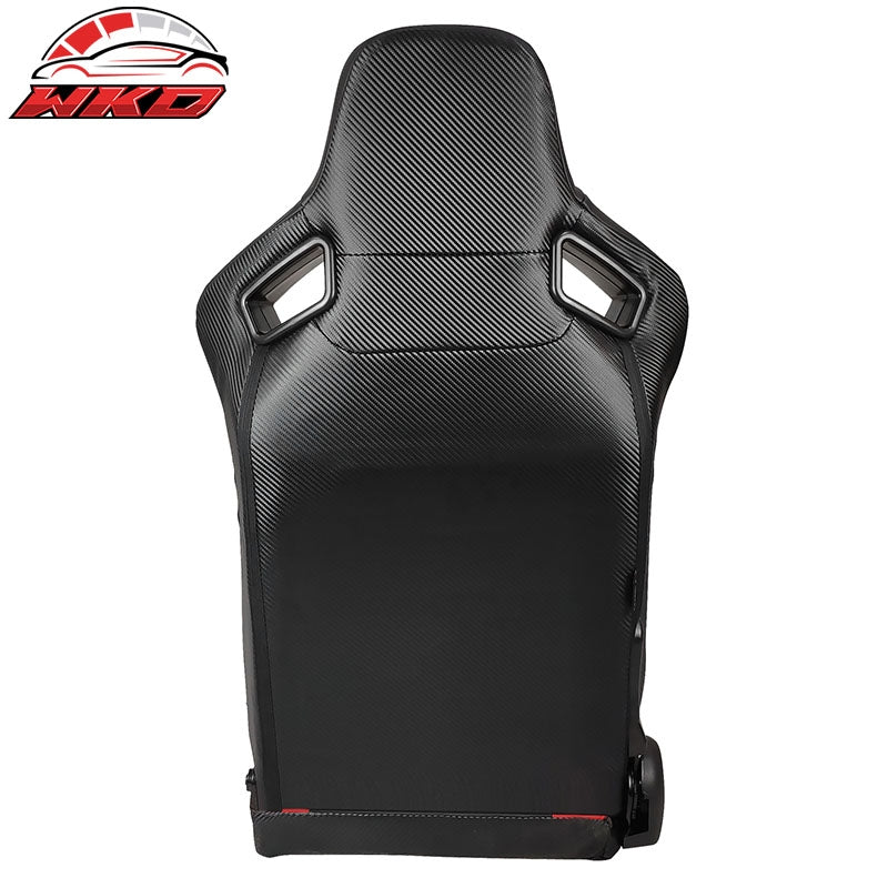 Universal Reclinable Racing Seat Dual Slider RH PU Carbon Leather