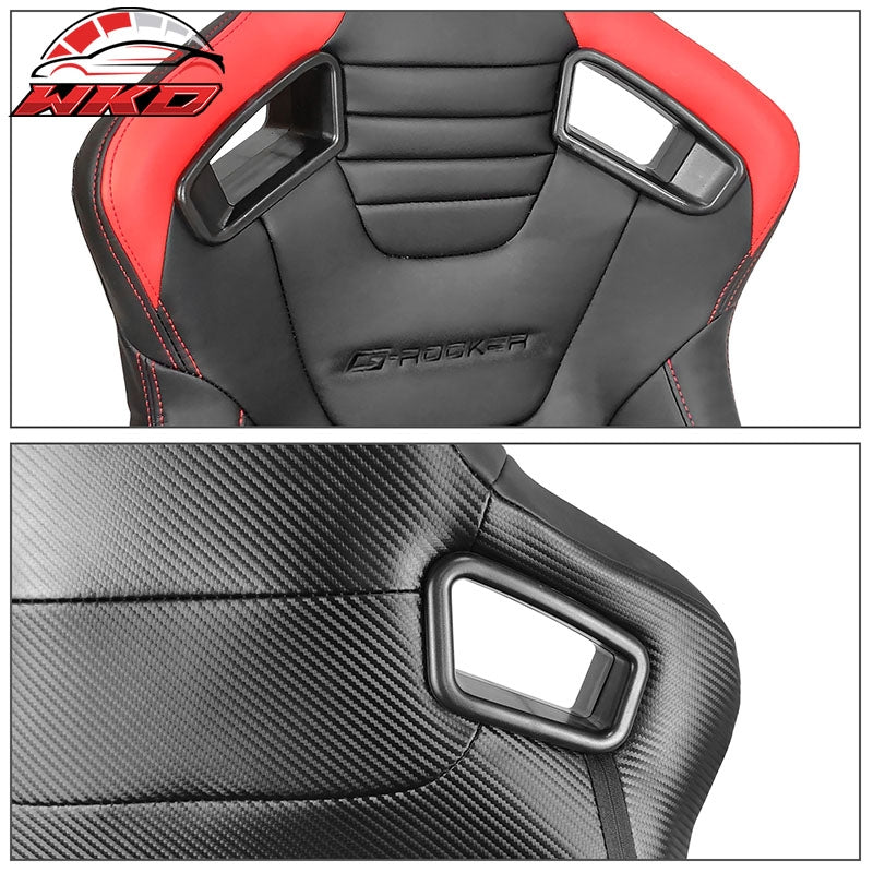 Universal Reclinable Racing Seat Dual Slider RH PU Carbon Leather