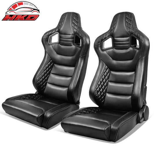 Wholesale Universal x2 Reclinable Racing Seat Big Type Dual Slider Microfiber Grey Stitch