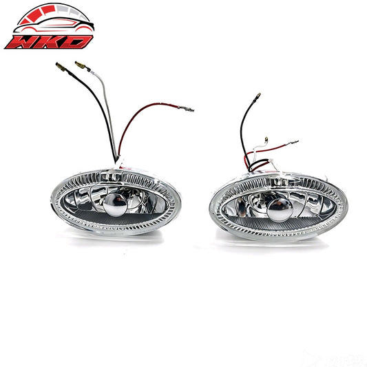 Wholesale Universal Round Blue Halo Chrome Housing Clear Len Front Fog Driving Lights Lamp