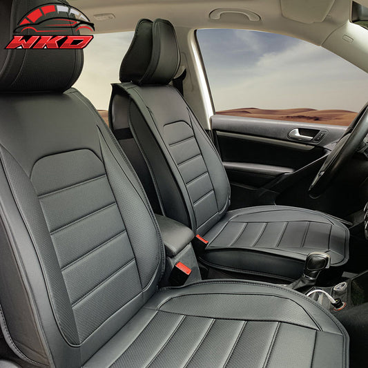 Wholesale Universal Front Rear Car Seat Covers Black PU Leather 5 Seats 01 Style Full Set