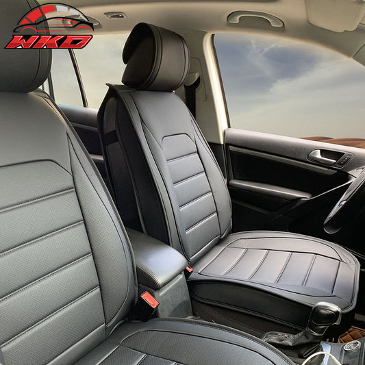 Wholesale Universal PU Leather Car Seat Covers Cushion Protector 01 Style Black (Front)