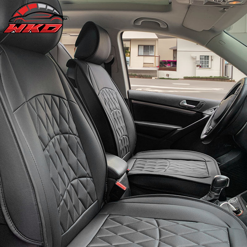 Wholesale Universal Black PU Leather Car Seat Cover Cushion Protector - 04 Style (Front)