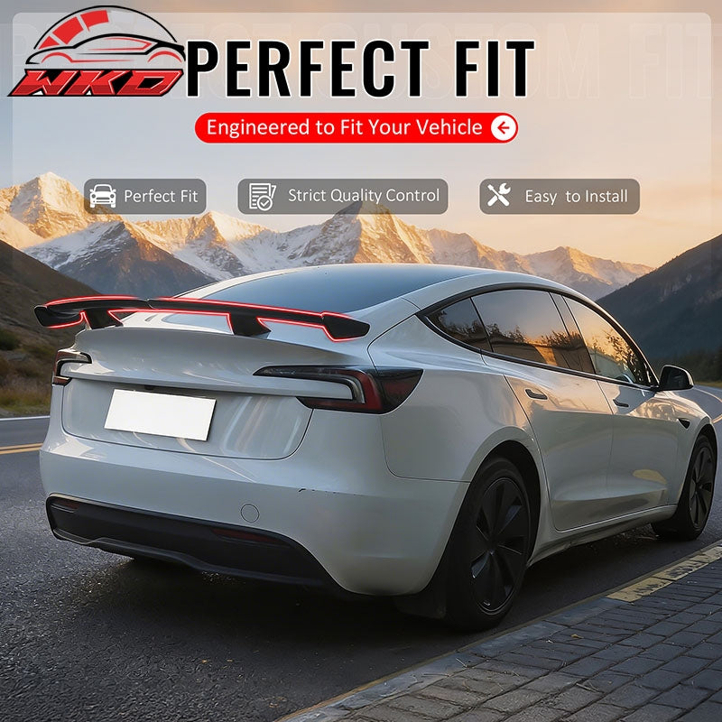 Universal Sedan 54" PRO Style Rear Trunk Spoiler Wing Matte Black Deck Lid ABS