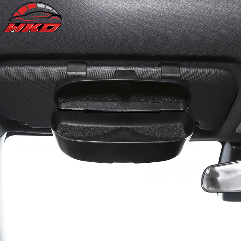Universal Black Auto Car Sunglasses Holder Organizer Case Sun Visor Mounted Box