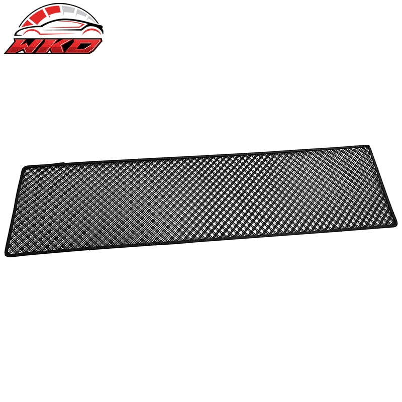Universal Woven Mesh Lock Crimp Style Front Grille Cover Stainless Steel Black
