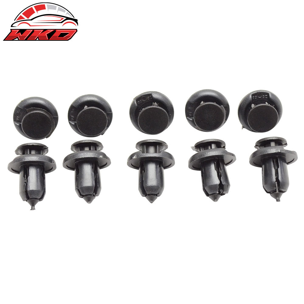 10 PCS Bumper Clips 10mm Hood Fender Push Rivets Retainer Fasteners For Honda