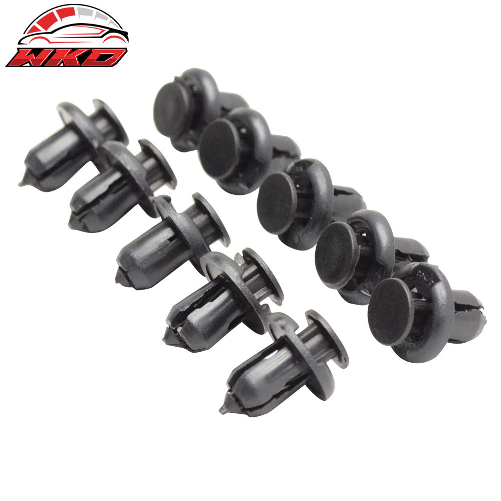 10 PCS Bumper Clips 10mm Hood Fender Push Rivets Retainer Fasteners For Honda