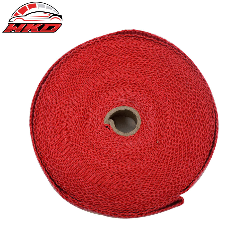 2X1 16X50 Feet Exhaust Wrap Header Turbo Manifold Downpipe Racing Red Heat