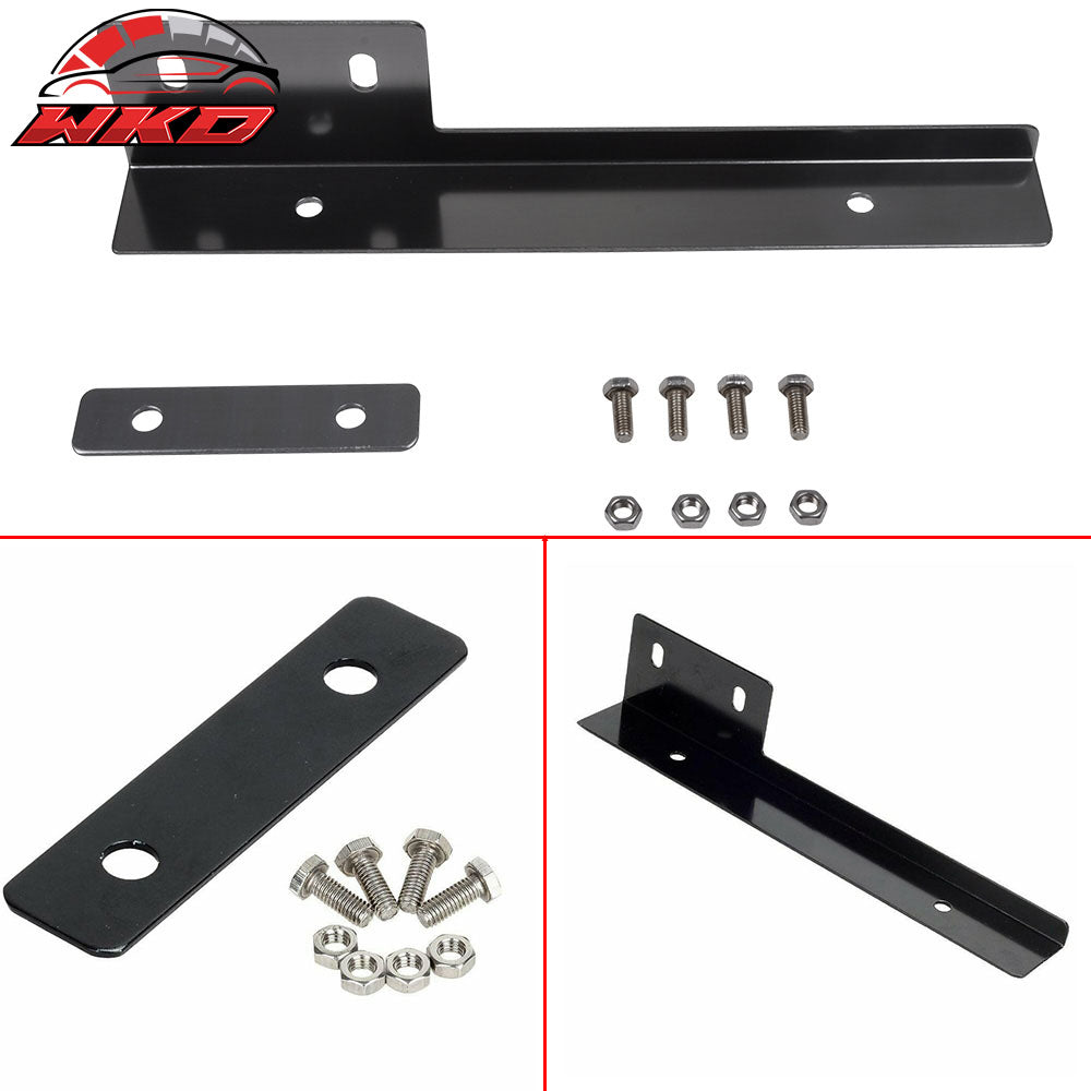 Gunmetal Brush Aluminum Front License Plate Relocate Mounting Bracket Universal