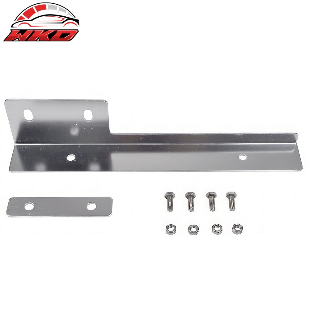 Wholesale Universal Silver Brushed Aluminum Front License Plate Relocate Mounting Bracket Default Title - Wikond Auto