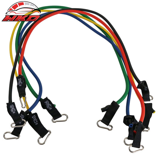 Wholesale Resistance Bands 150lb Strength Fitness Exercise Yoga Workout Color Box 11PCS - Wikond Auto