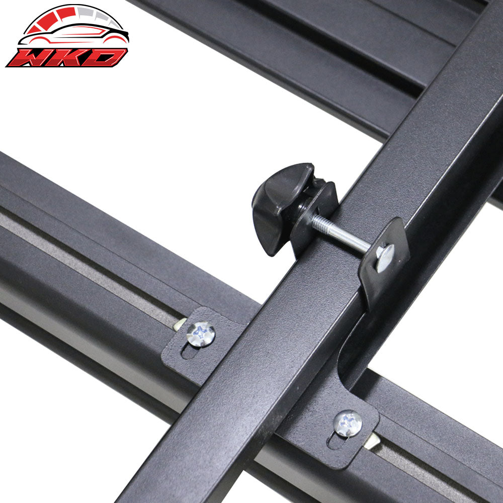 50x35x5 Inch Roof Top Cargo Luggage Carrier With Cross Bar Aluminum Black
