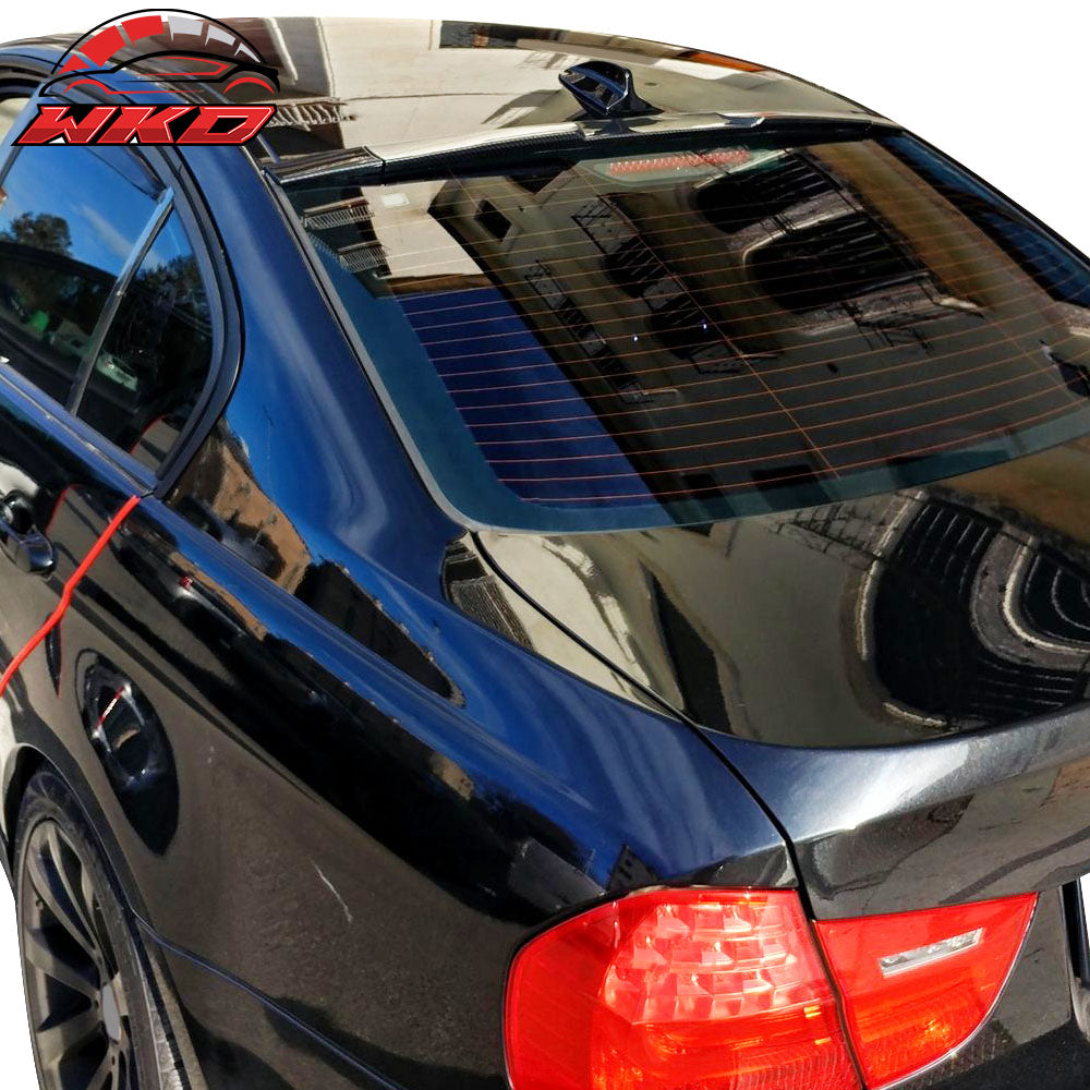 Universal Fit Carbon Fiber Print Top Rear Roof Spoiler Wing Adjustable Splitter