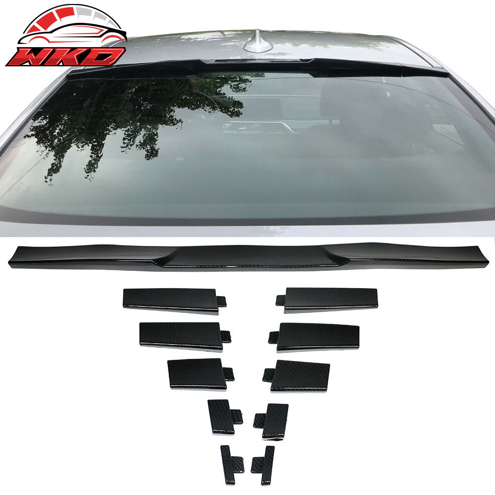 Universal Adjustable Top Rear Window Roof Spoiler Wing Visor Carbon Fiber Print
