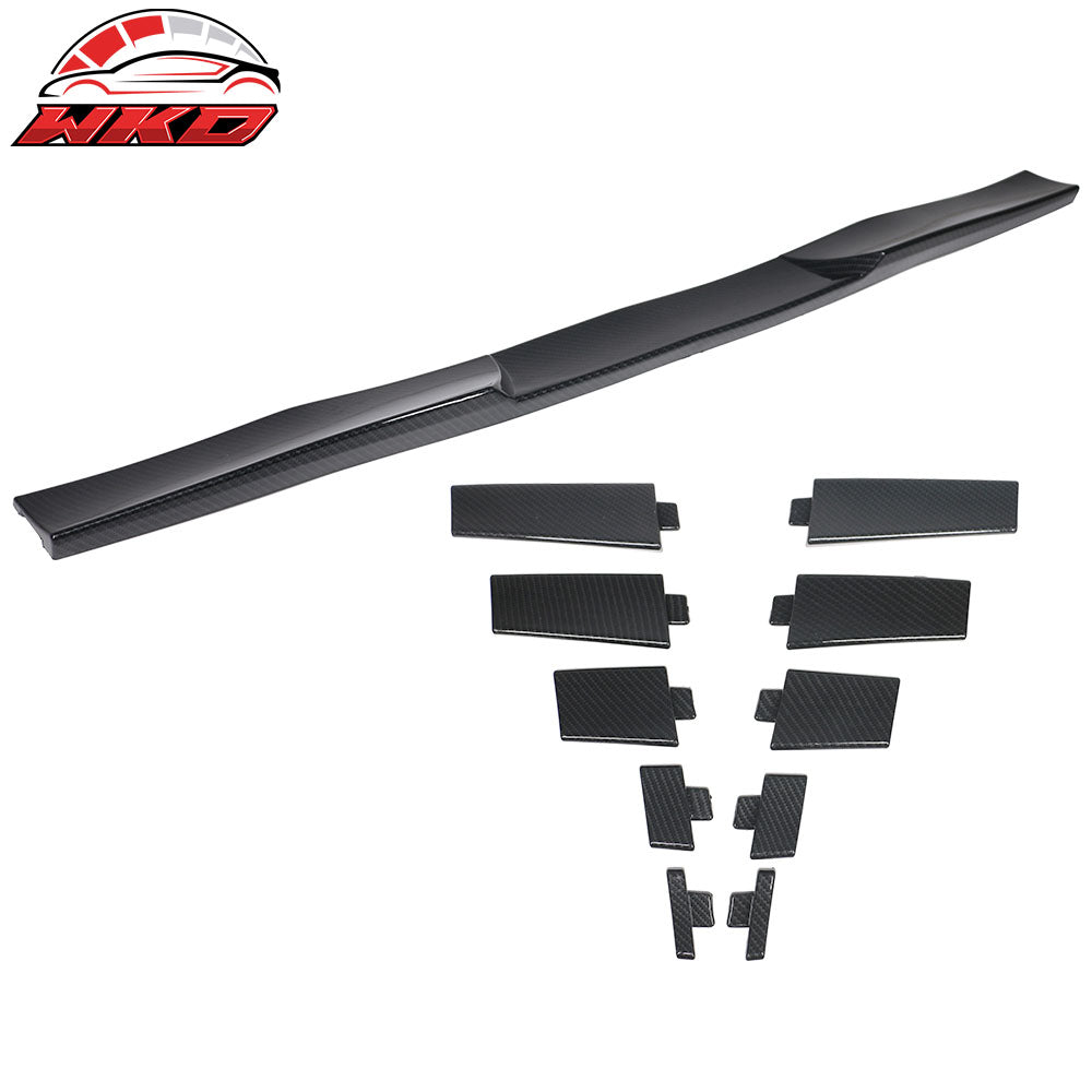 Universal Adjustable Top Rear Window Roof Spoiler Wing Visor Carbon Fiber Print