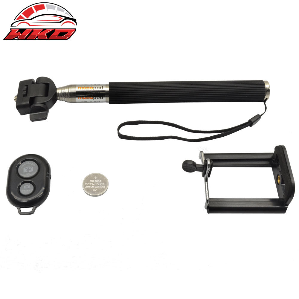 Black Remote Extendable Bluetooth Selfie Stick Tripod Holder Fits iPhone Galaxy