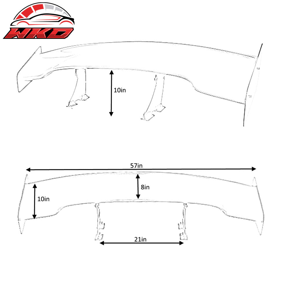 Universal 57 Inch JDM GT RS Type 3D Trunk Spoiler Wing - Carbon Fiber CF