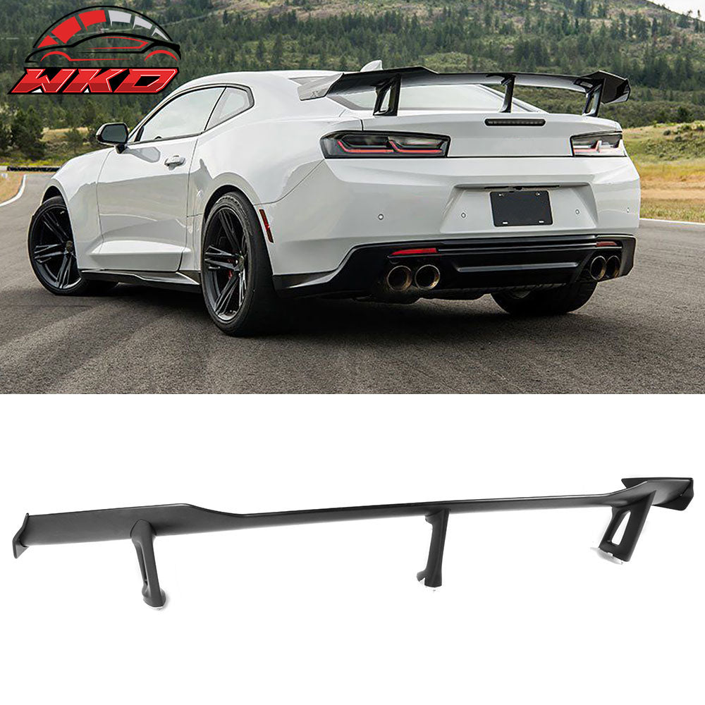 Universal 3 Post Racing Rear Trunk Spoiler Wing Lip Unpainted Black ABS